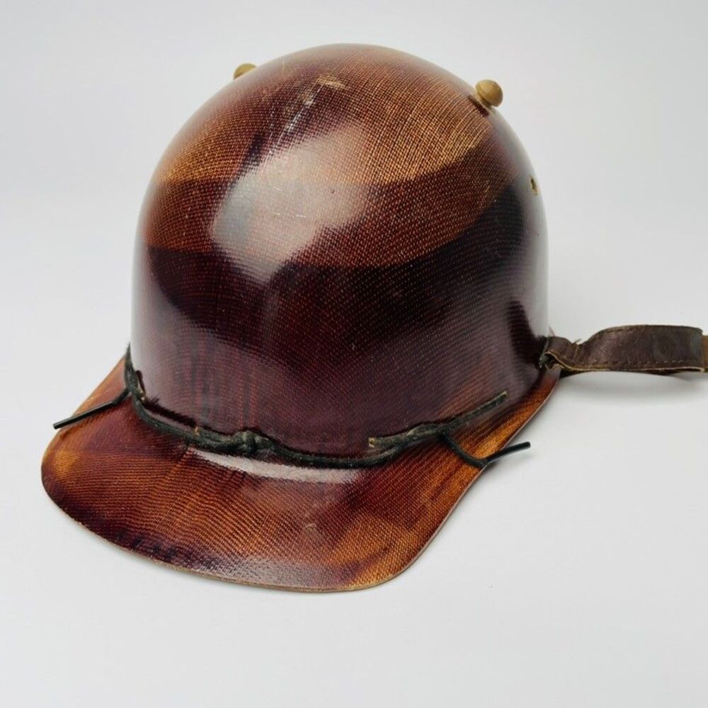 Vintage MSA Skullgard Phenolic Hard Hat Leather Chin Strap Dave Schwaab USA